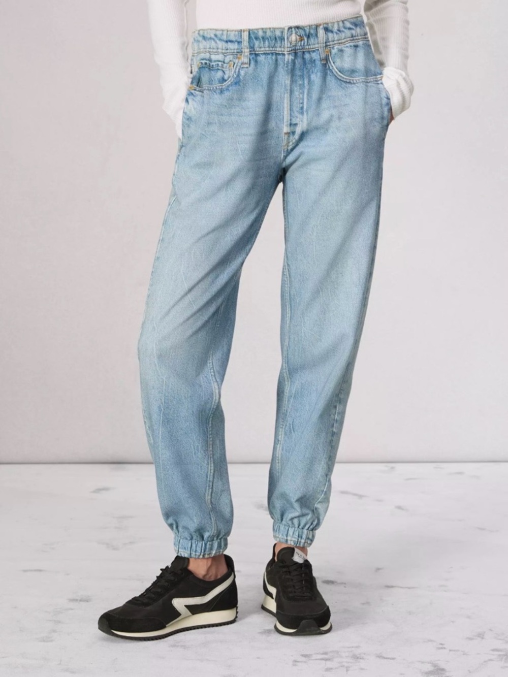 Rag & Bone Kacy Miramar Light Blue Jogger Jeans Elastic Hem size XXS - Picture 15 of 16